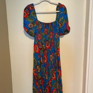 Floral / Boho Maxi Dress - Blue